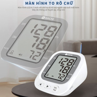 Máy đo huyết áp bắp tay Kachi JN-163B có trợ lý đọc kết quả tiếng Việt hỗ trợ người cao tuổi mắt kém - Hàng chính hãng