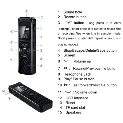 KHUYẾN MÃI KHỦNG- ROGTZ - Digital Voice Recorder 991 - Ghi âm 572 giờ Lưu trữ 8GB Mic thu âm đa hướng, giảm ồn Hỗ trợ thẻ nhỡ lên tới 128Gb Kích hoạt giọng nói Nghe nhạc MP3 Pin 40h Nhỏ gọn, tiện lợi  Họp hành Phỏng vấn Bài giảng Giá rẻ Hàng Chính Hãng
