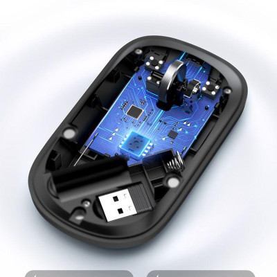 Ugreen UG25163MU001TK màu đen 2.4G và Bluetooth Chuột không dây dùng cho máy tính laptop chất liệu nhựa ABS có kèm pin AA - HÀNG CHÍNH HÃNG