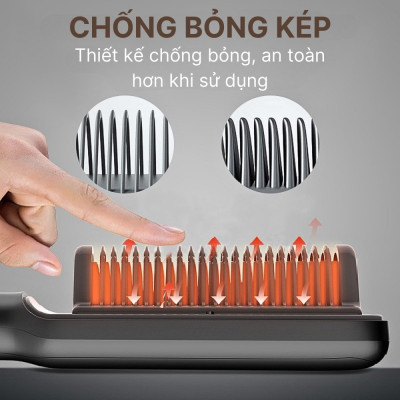 Lược điện tạo kiểu ion âm SOKANY SK-1008, 5 chế độ nhiệt cho các kiểu tóc khác nhau, giúp tóc siêu thẳng, chuẩn salon tại nhà - HÀNG CHÍNH HÃNG