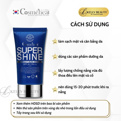 Cosmeheal Perfect Sun Serum - Tế Bào Gốc Chống Nắng Kép, Phục Hồi Da; Không Bết Dính, Bóng Dầu | Kelly Beauty
