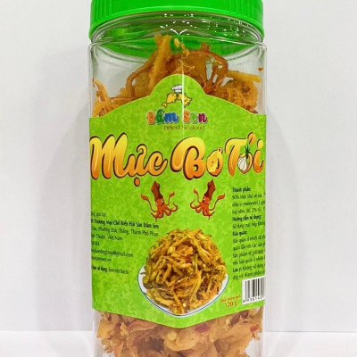 Đặc Sản Bình Thuận  - [Ocop] Mực Bơ Tỏi Đầm Sen - 80G - Ocop 4 Sao