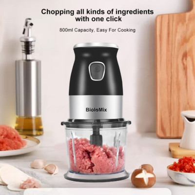 Máy xay thực phẩm đa năng 3 trong 1 thương hiệu Biolomix BM816, lưỡi cắt thép không gỉ, thân máy nhựa ABS, PP BPA free an toàn dễ vệ sinh- Hàng chính hãng