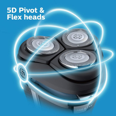 Máy cạo râu khô và ướt 5D Pivot & Flex Heads Philips Norelco S3212 Series 3000 - Hàng Nhập Khẩu