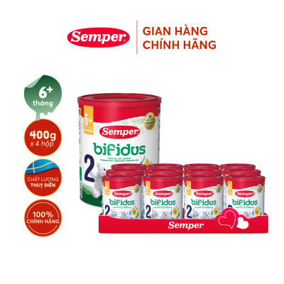 Thùng 12 hộp Sữa bột công thức Semper Bifidus số 2 400g/hộp