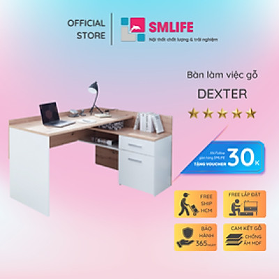 Bàn máy tính chữ L kết hợp tủ lưu trữ  SMLIFE Dexter