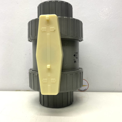 Van hai (2) đầu rắc co 90 nhựa PVC Jiarong _ UB030