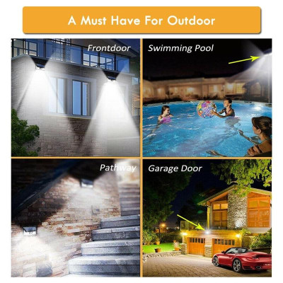 Đèn năng lượng mặt trời 100 LED - 3 chế độ sáng, Đèn Năng Lượng Mặt Trời Cảm Biến Chuyển Động Cảm Biến Chống Nước Đèn 3 Chế Độ dùng Ngoài Trời Sân Vườn