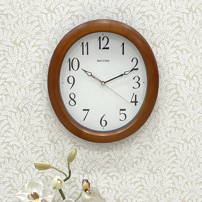 Đồng hồ treo tường Nhật Bản Rhythm CMG271NR06 Kt 28.8 x 33.0 x 4.5cm, 690g Vỏ gỗ. Dùng Pin