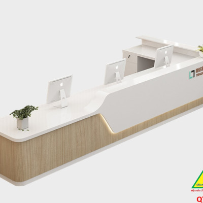 Bàn thu ngân, bàn lễ tân, bàn tính tiền bằng gỗ MDF QTT507- NỘI THẤT LẮP RÁP VIENDONGADV