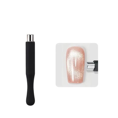Nam Châm Tạo Mắt Mèo Đầu Tròn Bọc Silicon Đen 6cm Tạo Lực Hút Mạnh, Làm Nail Kèm Sơn Gel Tạo Hiệu Ứng cây Mắt Mèo Nữ Women