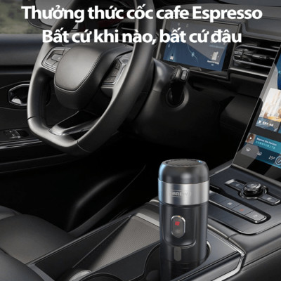 Máy pha cà phê cầm tay Espresso 3 trong 1 thương hiệu HiBREW cao cấp H4A công suất 80W, áp suất 60ml - Hàng chính hãng