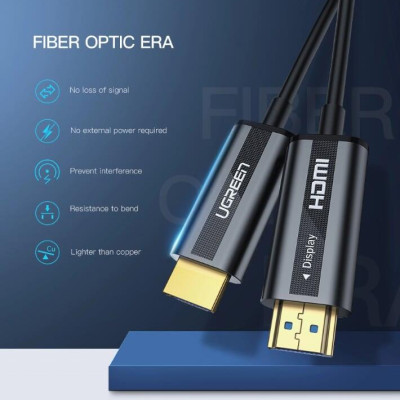Ugreen UG50717HD132TK 10M màu Đen Cáp tín hiệu HDMI chuẩn 2.0 sợi quang cao cấp - HÀNG CHÍNH HÃNG