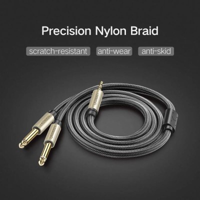 Ugreen UG40790AV126TK 1M Màu Đen Cáp âm thanh 2 đầu 6.5mm dương sang 3.5mm dương cao cấp - HÀNG CHÍNH HÃNG