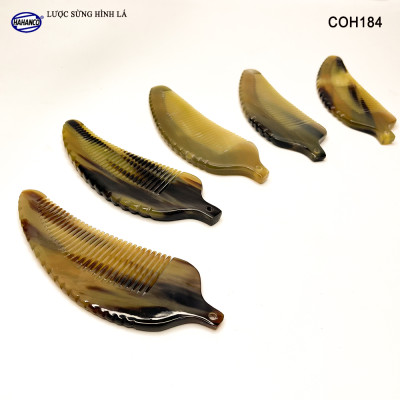 Lược Sừng Hình Lá Bằng Sừng Uốn Lượn Tinh Xảo Xuất Nhật - COH184