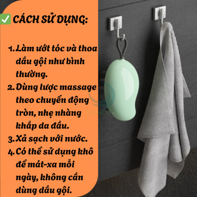 Lược Massage Da Đầu Đa Năng- Bàn Chải Gội Đầu Silicon Thông Minh- Lược Gội Đầu & Mát-xa Cầm Tay- Lược Mát-Xa Da Đầu Mini- Bàn Chải Chăm Sóc Tóc Chống Rụng- Lược Silicon Tạo Bọt & Làm Sạch Da Đầu