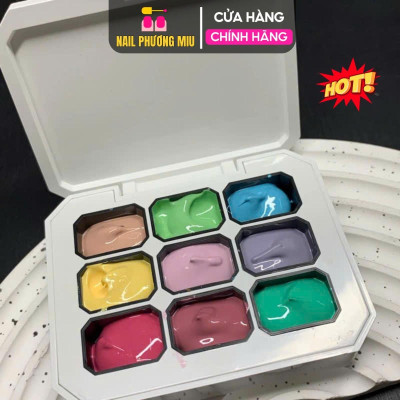 Set Gel Dặm Ombre 9 Màu HUAXI Số 2 Siêu Mịn Mướt, Không Cần Pha Bột, Độ Mịn Cao Làm Nail Tone Màu Hàn Quốc Trẻ Trung Nữ Women