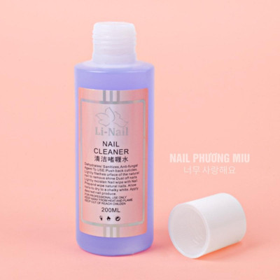 Nước Lau Gel Li-nail 200ml Không Mùi Hắc Chuyên Dụng Làm Nail, Cồn Lau Làm Sạch Bề Mặt Móng Đắp Gel, Làm Mềm Gel Gôm Hiệu Quả Trong Quá Trình Đắp Móng