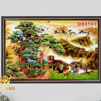 Tranh kính Bát mã tung hoành D602 42 (Được chọn mẫu)