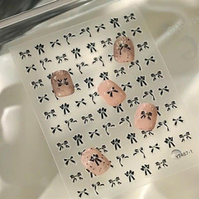 Tổng Hợp Sticker 5D Hot Hit Làm Nail Siêu Xinh Hình Dán Móng Tay Nơ Ren Hàn Quốc Bướm Nổi Hoa Nhiều Màu Labubu Nữ Women