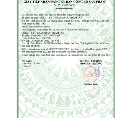 TPBVSK Viên Uống Dạ Dày Vị Khang Ninh - Hỗ trợ giảm acid dịch vị, giúp bảo vệ niêm mạc dạ dày - Hỗ trợ giảm nguy cơ viêm loét dạ dày tá tràng - Hộp 30 viên