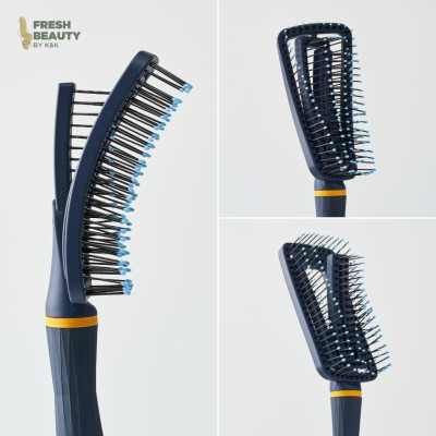Lược bán nguyệt BRITISH M Flex Gentle Brush gỡ rối tóc nhẹ nhàng, không rụng gãy,  dễ sấy tạo kiểu 