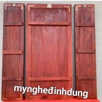 Tranh cửu huyền thất tổ bằng gỗ hương đỏ pu dát vàng cao cấp 