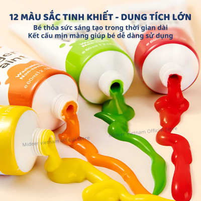 Finger Paint Mideer bộ màu kèm dụng cụ chính hãng an toàn cho bé