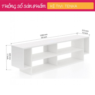 Kệ tivi gia đình bằng gỗ cao cấp cho gia đình SMLIFE Tenka