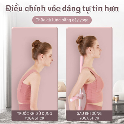 BG Gậy tập thẳng lưng Blue 6015 , thanh gậy tập yoga chống gù lưng, mở vai hình chữ thập