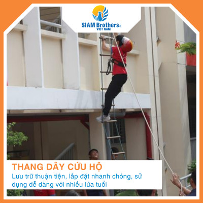 Thang dây thoát hiểm, cứu hộ chống cháy tải trọng 1200kg (5m)