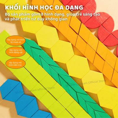 Xếp hình Tangram nam châm đồ chơi giáo dục cho bé Mideer Magnetic Geometry Blocks 250pcs