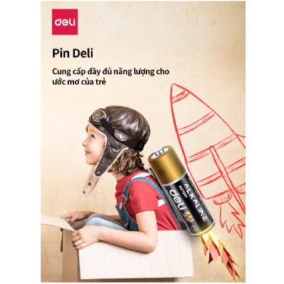 Pin kiềm Akaline AA Deli - Vỉ 2 viên/ 4 viên - 18500 / 18501