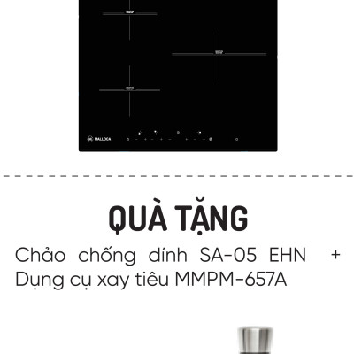 Bếp kính âm 1 điện và 1 từ MH-732 IRN - Tặng dụng cụ xay tiêu + Chảo nấu từ cao cấp - Hàng chính hãng