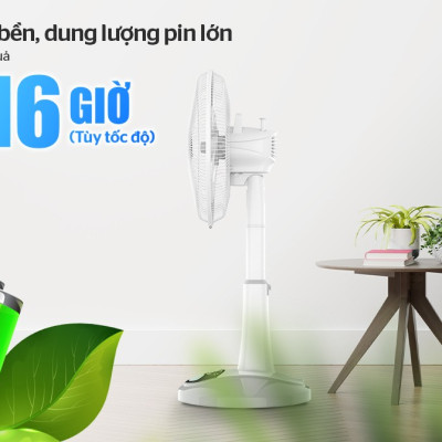 Quạt Sạc Tích Điện Sunhouse SHD7228 - Hàng Chính Hãng