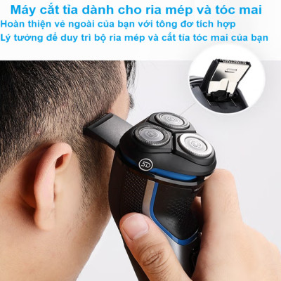 Máy cạo râu khô và ướt cao cấp thương hiệu Philips S3206/09 Series 3000 tích hợp cạo mai - Hàng Nhập Khẩu