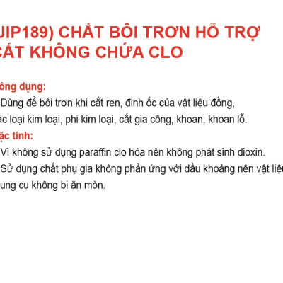 Dầu bôi trơn trong quá trình cắt JIP189 ICHINEN Nhật Bản
