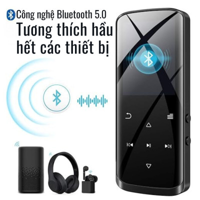 Ruizu D50: Máy nghe nhạc nhỏ gọn, đa năng Thiết kế bền bỉ: Vỏ kim loại chắc chắn, màn hình LCD tiện dụng Nghe nhạc MP3, FLAC với Bluetooth, radio FM, ghi âm  Bộ nhớ 16GB, thẻ nhớ mở rộng Thời gian nghe lâu: Pin 12 giờ, sạc nhanh 3 giờ - Hàng nhập khẩu