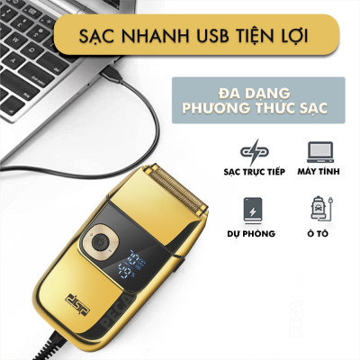Máy cạo râu chuyên nghiệp Kemei KM-2028 điều chỉnh 3 mức tốc độ cắt kèm màn hình LCD hiển thị thông minh sạc nhanh USB công suất mạnh có thể dùng cạo đầu, fade tóc