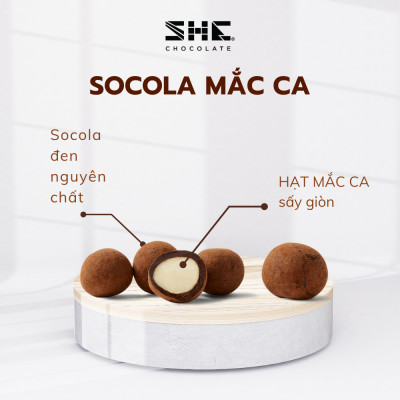 Socola Macca Tiramisu - Túi 50g - SHE Chocolate - Tốt cho sức khỏe - Quà tặng người thân, dịp lễ, thích hợp ăn vặt