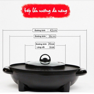 BẾP LẨU NƯỚNG ĐIỆN ĐA NĂNG BBQ 2 TRONG 1 CAO CẤP - HÀNG CHÍNH HÃNG
