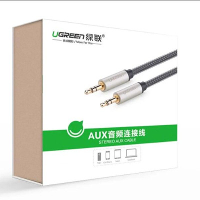 Ugreen UG40782AV125TK 3M màu Đen Cáp âm thanh 2 đầu 3.5mm dương đầu bọc kim loại cao cấp - HÀNG CHÍNH HÃNG