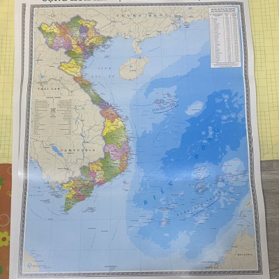 Tranh Việt Nam : 34 tỉnh thành - Size A0 ép bóng đẹp