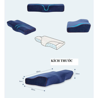 Gối Ngủ Cao Su Non Memory Foam Pillow HT SYS - Vạn Phúc - Gối Ngủ Trị Liệu - 50cmx30cm - Đem đến những giấc mơ tuyệt đẹp