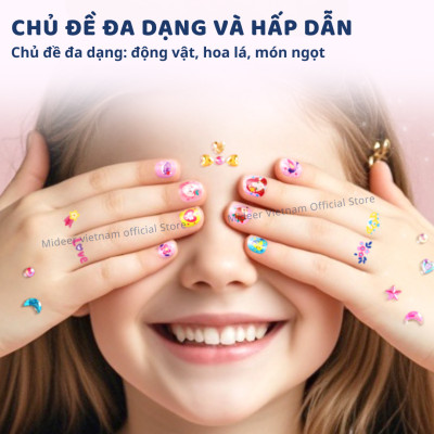Sticker dán móng tay cho bé Mideer Nail stickers Mideer 4 mẫu miếng dán móng tay giả cho bé gái