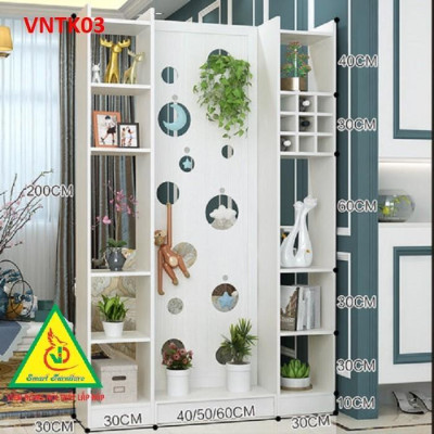 Vách ngăn phòng khách nhà bếp - Vách ngăn liền kệ VNTK03- Nội thất lắp ráp Viendong Adv