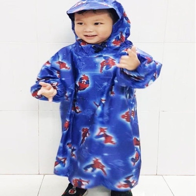 Áo mưa bít ( trùm kín ) cho trẻ em từ 1- 4 tuổi ,vải dù , chống thấm nước  họa tiết hoạt hình đa dạng kèm túi đựng giao màu ngẫu nhiên