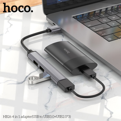 Bộ Hub Chuyển Đổi 4 Trong 1 Dành Cho Hoco Hb26 1 Usb 3.0 Và 3 Usb 2.0 Hàng Chính Hãng