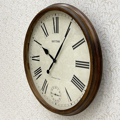 Đồng hồ treo tường Nhật Bản Rhythm CMH721CR06, Kt 50.0 x 9.0cm, 3.35kg Vỏ gỗ, dùng PIN