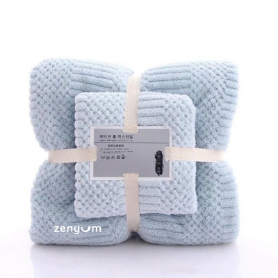 [Quà tặng không bán] Set 2 khăn tắm + khăn mặt lông cừu Zenyum